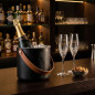 Balde de gelo de aço inoxidável preto Moon - 4L - Alças de couro - Design elegante