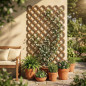 PVC-Gitterpaneel ohne Rahmen, 100 x 200 cm | 1,8 cm Maschenweite | Dekoratives braunes Gartengitter | Innendekoration