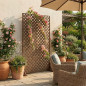 Frameless PVC Lattice Panel 100x200cm | 4.5cm squares | Brown Decorative Garden Lattice | Room Decoration