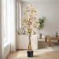 Planta artificial de flor de cerejeira de 150 cm com vaso | Plantas de plástico para decoração de jardins internos e externos