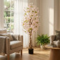 Planta artificial de flor de cerejeira de 150 cm com vaso | Plantas de plástico para decoração de jardins internos e externos
