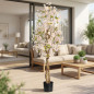 Planta artificial de flor de cerejeira de 150 cm com vaso | Plantas de plástico para decoração de jardins internos e externos