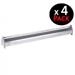 4 Stück Futtertröge aus Metall für Hühner | Gitter von 100x10x13 cm | Anti-Verschwendung mit Drehmühle | Ideal für 24 Hühner