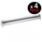 Pacote com 4 comedouros metálicos para galinhas | Grade de 100x10x13 cm | Sem desperdício com carretel giratório | Ideal para 24 Pacote com 4 comedouros metálicos para galinhas | Grade de 100x10x13 cm | Sem desperdício com carretel giratório | Ideal para 24