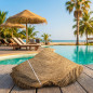 Ombrage en graminées Esparto de 2,4 m pour parasols de jardin, de piscine et de plage | Brise-vue naturel