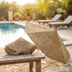 2.2m Esparto Grass Shade for Garden, Pool and Beach Umbrellas | Natural Screening