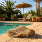 Ombrage en graminées sparto de 1,9 m pour parasols de jardin, de piscine et de plage | Brise-vue naturel