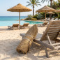 Ombrellone in sparto da 1,9 m per giardino, piscina e spiaggia | Schermatura naturale