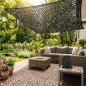 Tenda da giardino a vela mimetica nera reversibile 3 x 4 m, 120gr/m2 UV