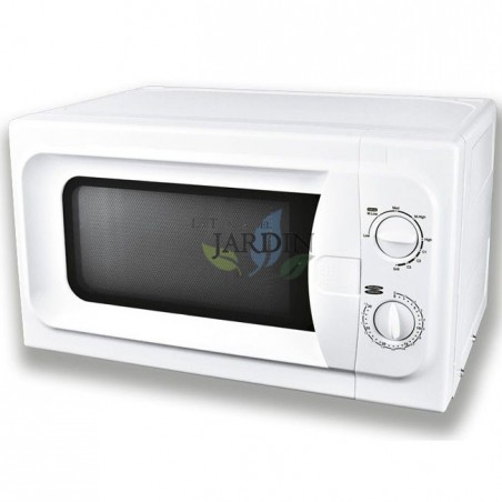 Micro-ondas com grill 20L 800W prato giratório, descongela, ideal para aquecer e grelhar alimentos