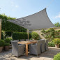 Store voile d'ombrage carré 3,6x3,6 m imperméable, polyester 165 gr/m2 UV pour jardin, en polyester imperméable