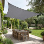 Store voile d'ombrage carré 3,6x3,6 m imperméable, polyester 165 gr/m2 UV pour jardin, en polyester imperméable