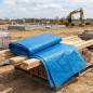 Blue reinforced awning 5.8 x 9.9 meters 120 gr/m2 with eyelets