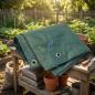 Green reinforced awning 2.85 x 4.9 meters 80 gr/m2 with eyelets