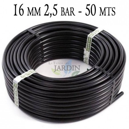Agricultural Polyethylene Pipe 16mm 2.5 bar 50mt black without drippers