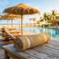 Filet en spartine de 2,4 m pour parasols de jardin, de piscine et de plage | Brise-vue naturel | Protection solaire et ombre raf