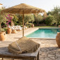 Rete in erba sparto da 2,4 m per ombrelloni da giardino, piscina e spiaggia | Schermo naturale per la privacy | Protezione solar