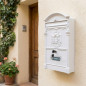 Buzon de Correos Exterior | Buzon de Aluminio Blanco con llaves | Buzon de Pared Residencial con Cerradura 36x26x11 cm