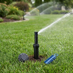 Aspersor 5004PCSAM Rain Bird con Válvula Antidrenaje | Alcance 4,6 a 10,7 m | Aspersor Turbina 3/4 ajustable 5000 Rain Bird