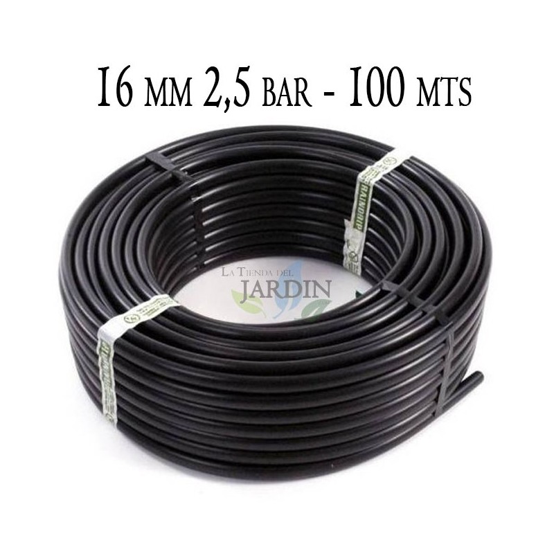 Tuyau polyéthylène agricole 16mm 2.5 bar 100m, Tuyau d'arrosage PE noir