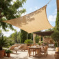 Toldo Impermeable Exterior Beige Arena | Toldo Vela de Sombra Rectangular 4x6 m | Toldos para Patio Exterior Jardin UV