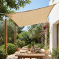 Rechteckiges wasserdichtes Polyester-Sonnensegel 4 x 6 m, Sand 165 gr/m2 UV-Gartensegel
