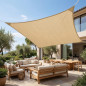 Rectangular polyester sail awning 4 x 6 m, beige 165 gr/m2 UV for garden