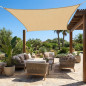 Toldo Impermeable Exterior Beige | Toldo Vela de Sombra Rectangular 3x4 m | Toldos para Patio Exterior Jardin UV
