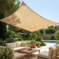 Store voile d'ombrage polyester imperméable rectangulaire 3 x 4 m beige 165 gr/m2 UV pour jardin
