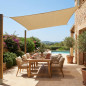 Toldo quadrado de poliéster, 5 x 5 m, areia 165 gr/m2 UV para jardim