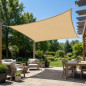 Waterproof square polyester sail awning 3.6 x 3.6 m, sand 165 gr/m2 UV for garden