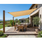 Waterproof rectangular beige sail awning 4 x 6 meters, 150 gr/m2 UV for garden with ropes