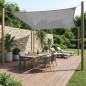 Store voile d'ombrage polyester imperméable rectangulaire 4 x 6 m gris 165 gr/m2 UV pour jardin