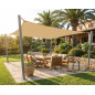 Waterproof rectangular beige sail awning 4 x 6 meters, 150 gr/m2 UV for garden with ropes