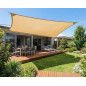 Waterproof rectangular beige sail awning 4 x 6 meters, 150 gr/m2 UV for garden with ropes