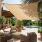 Waterproof rectangular beige sail awning 4 x 6 meters, 150 gr/m2 UV for garden with ropes