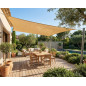 Toldo Impermeable Vela | Rectangula Beige | 3x4Metros |150GrM2 | UV |Jardín | Cuerdas |