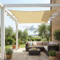 Vela de toldo quadrada bege 3,6 x 3,6 metros, 150 gr/m2 UV para jardim com cordas