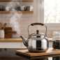 Lacor stainless steel kettle coffee maker with folding handle - 1 litre.