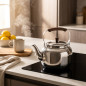 Lacor stainless steel kettle coffee maker with folding handle - 1 litre.