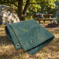 Tenda rinforzata verde 6 x 10 metri 90 gr/m2 con occhielli