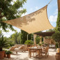 Toldo Impermeable Exterior Beige | Toldo Vela de Sombra Cuadrado 5x5 m | Toldos para Patio Exterior Jardin UV | Con Cuerdas