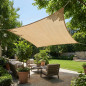 Tenda a vela quadrata beige 5 X 5 metri, 150 gr/m2 Tenda da giardino UV con cordoni