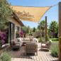 Toldo Impermeable Exterior Beige | Toldo Vela de Sombra Cuadrado 5x5 m | Toldos para Patio Exterior Jardin UV | Con Cuerdas
