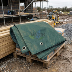 Store voile d'ombrage, Auvent de jardin vert renforcé 5 x 8 mètres 90 gr/m2 avec œillets