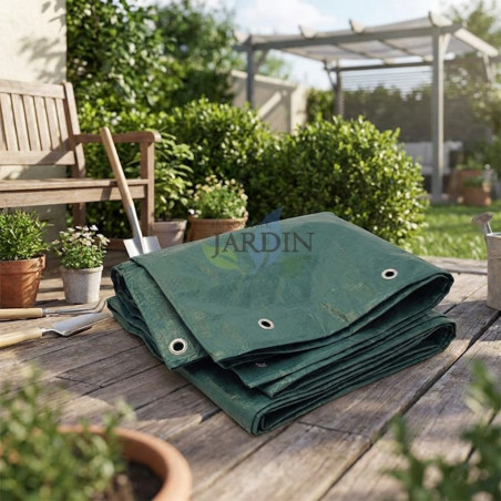 Tenda rinforzata verde 4 x 6 metri 90 gr/m2 con occhielli