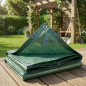 Store voile d'ombrage, Auvent de jardin vert renforcé 3 x 5 mètres 90 gr/m2 avec œillets