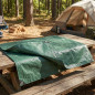Reinforced green awning 3 x 5 meters 90 gr/m2 with eyelets