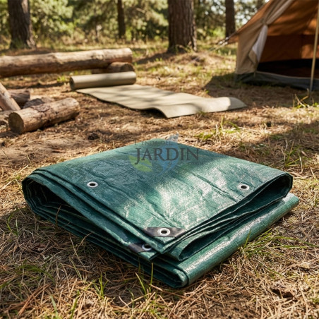 Tenda rinforzata verde 2 x 3 metri 90 gr/m2 con occhielli