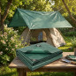 Store voile d'ombrage, Auvent de jardin vert renforcé 2 x 3 mètres 90 gr/m2 avec œillets